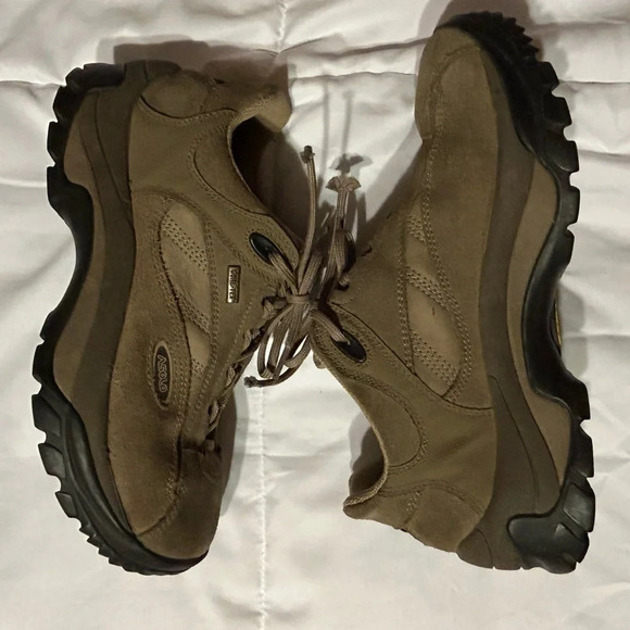 Asolo Gore-Tex beige Leather Lace up Hiking Shoes sneakers 7.5 - Picture 2 of 9